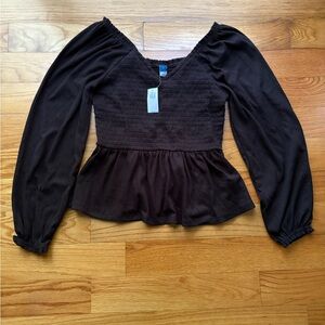 Old Navy Black Long Sleeve Blouse